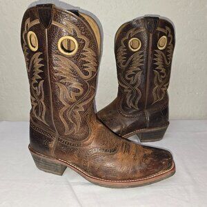 Ariat Heritage Roughstock Performance Brown Square Toe Western Boots Men's 14 D